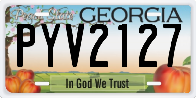 GA license plate PYV2127