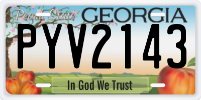 GA license plate PYV2143