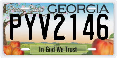 GA license plate PYV2146
