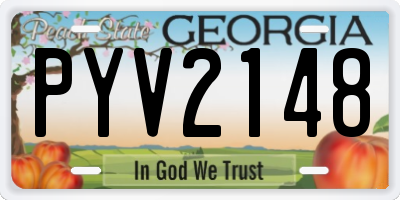 GA license plate PYV2148