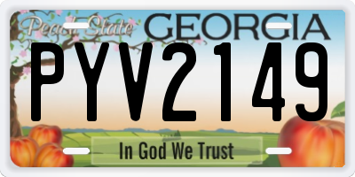 GA license plate PYV2149