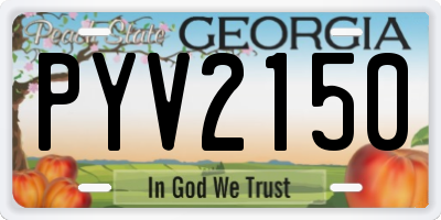 GA license plate PYV2150