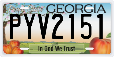 GA license plate PYV2151