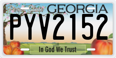 GA license plate PYV2152