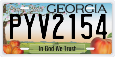 GA license plate PYV2154