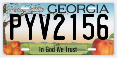 GA license plate PYV2156