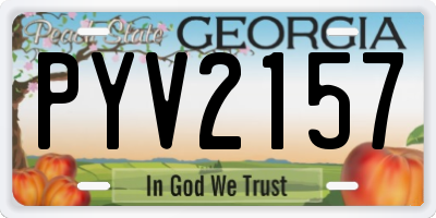GA license plate PYV2157