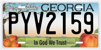 GA license plate PYV2159