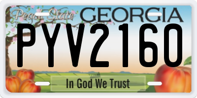 GA license plate PYV2160