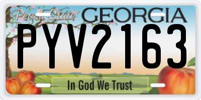 GA license plate PYV2163