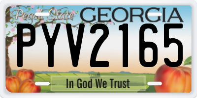 GA license plate PYV2165