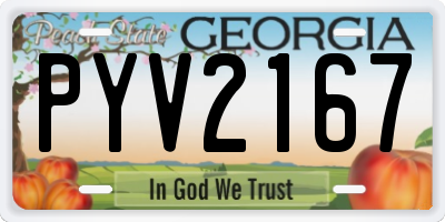 GA license plate PYV2167