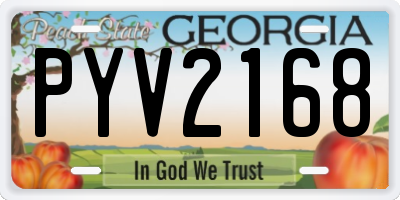 GA license plate PYV2168