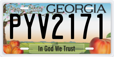 GA license plate PYV2171
