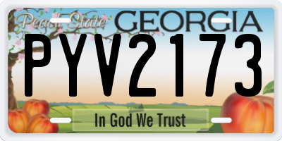 GA license plate PYV2173