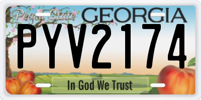 GA license plate PYV2174