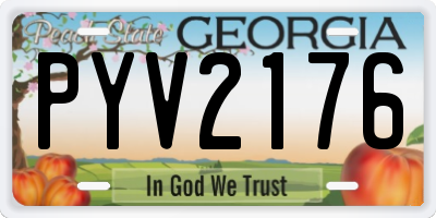 GA license plate PYV2176