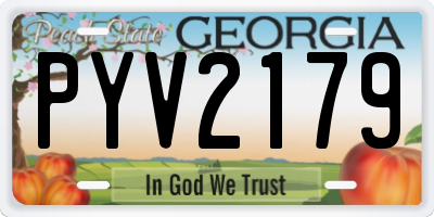 GA license plate PYV2179