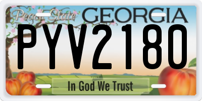 GA license plate PYV2180