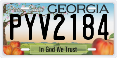 GA license plate PYV2184