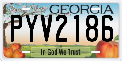 GA license plate PYV2186