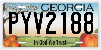 GA license plate PYV2188