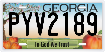 GA license plate PYV2189