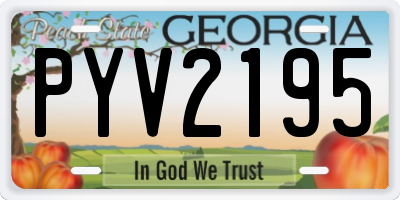 GA license plate PYV2195