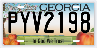 GA license plate PYV2198