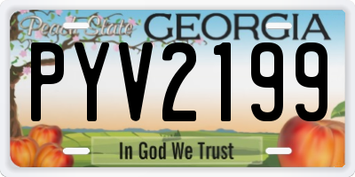 GA license plate PYV2199