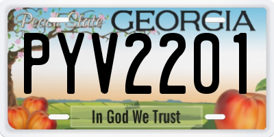 GA license plate PYV2201