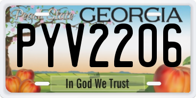 GA license plate PYV2206