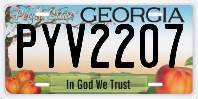 GA license plate PYV2207