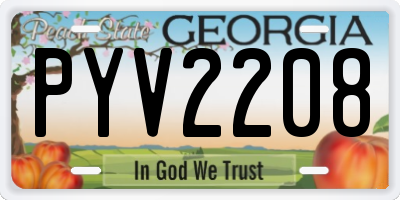 GA license plate PYV2208