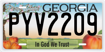GA license plate PYV2209