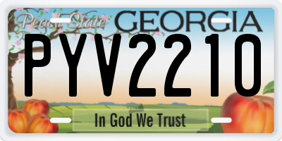 GA license plate PYV2210
