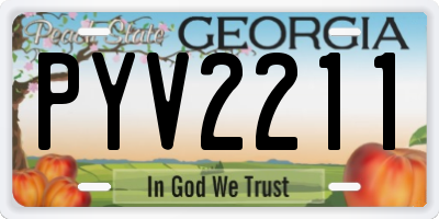 GA license plate PYV2211
