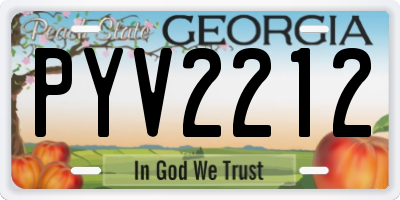GA license plate PYV2212