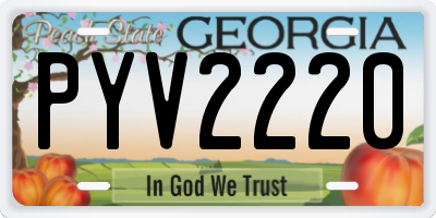 GA license plate PYV2220