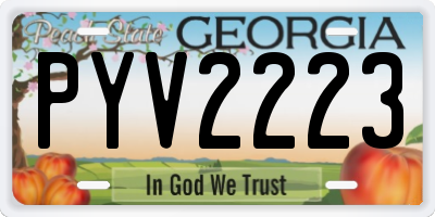 GA license plate PYV2223