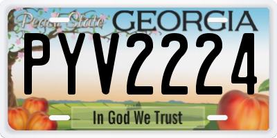 GA license plate PYV2224