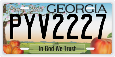 GA license plate PYV2227