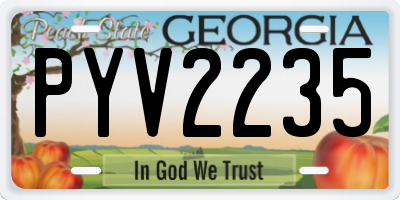GA license plate PYV2235