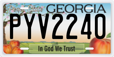 GA license plate PYV2240