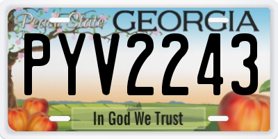 GA license plate PYV2243