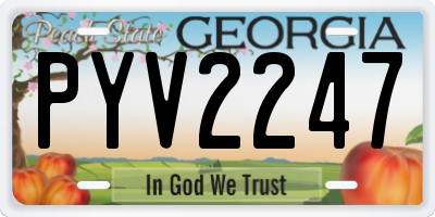 GA license plate PYV2247