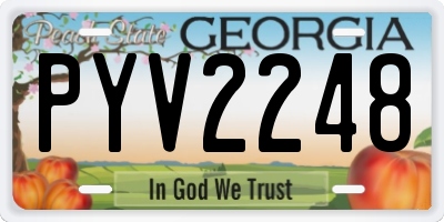 GA license plate PYV2248