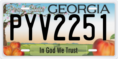GA license plate PYV2251