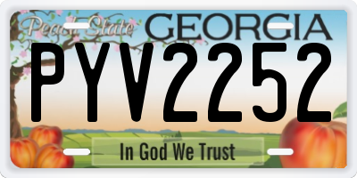 GA license plate PYV2252