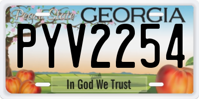 GA license plate PYV2254